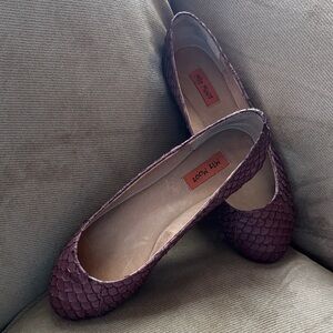 Miz Mooz Burgundy Textured Flats